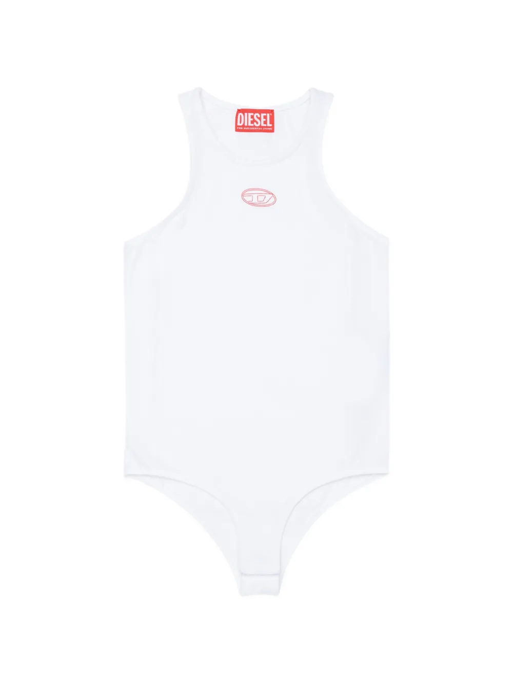 Diesel Kids sleeveless logo-print bodysuit Wit