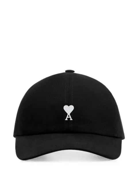 AMI Paris black cotton cap with Ami de Coeur