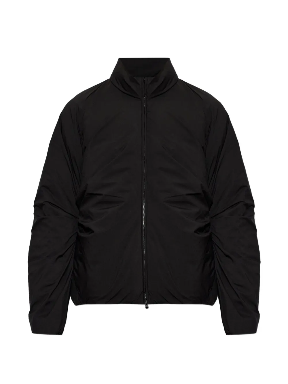 Post Archive Faction Flare ruched-detail down jacket Zwart