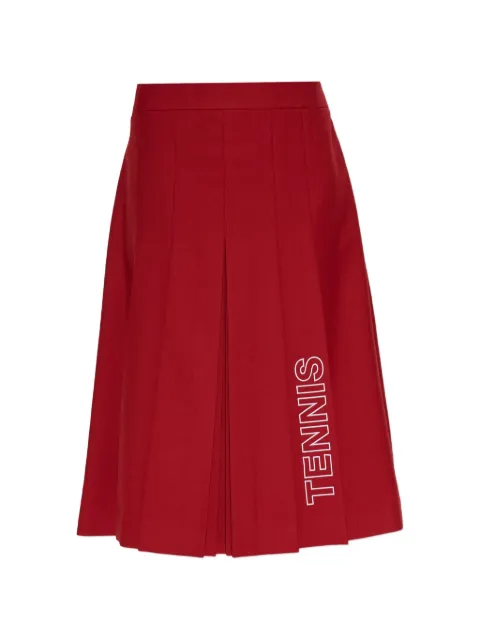 Lacoste Runway embroidered pleated midi skirt