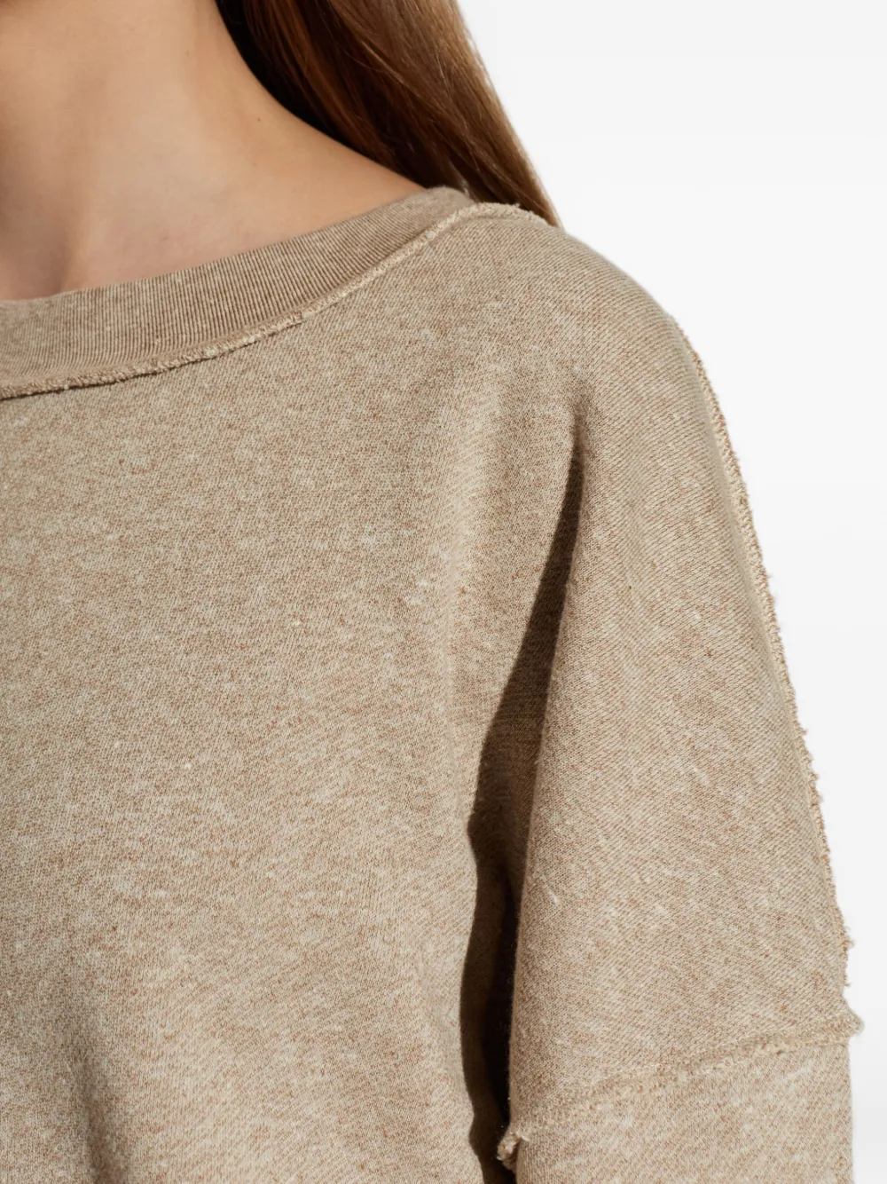 American Vintage Dantown gerafelde sweater Beige