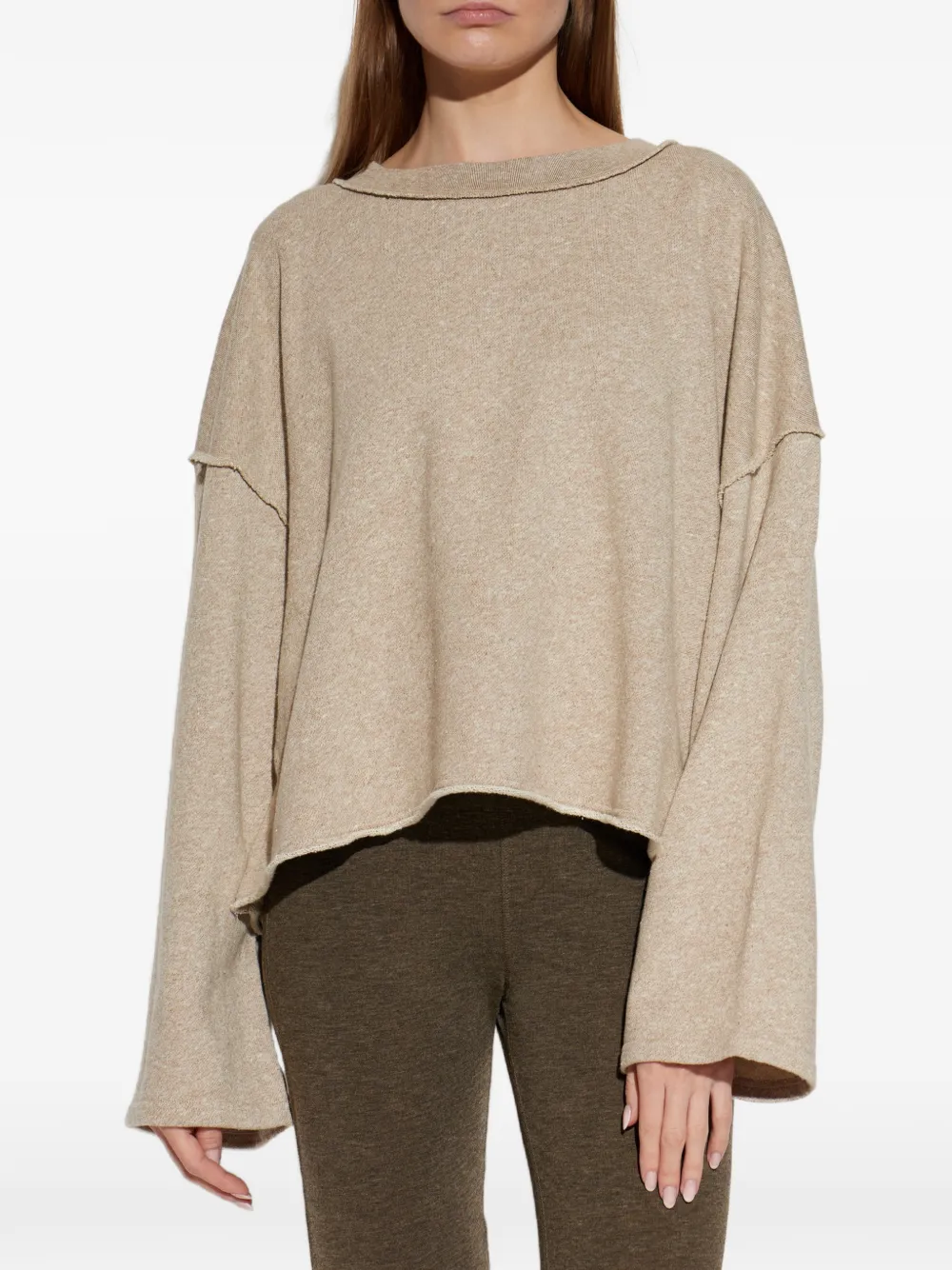 American Vintage Dantown gerafelde sweater Beige