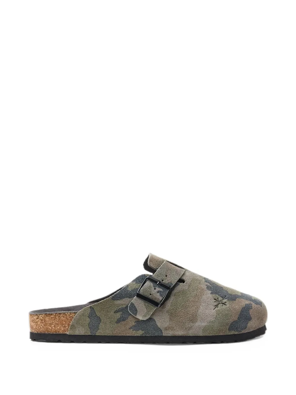 Vale camouflage-print buckle-fastening mules - Grey