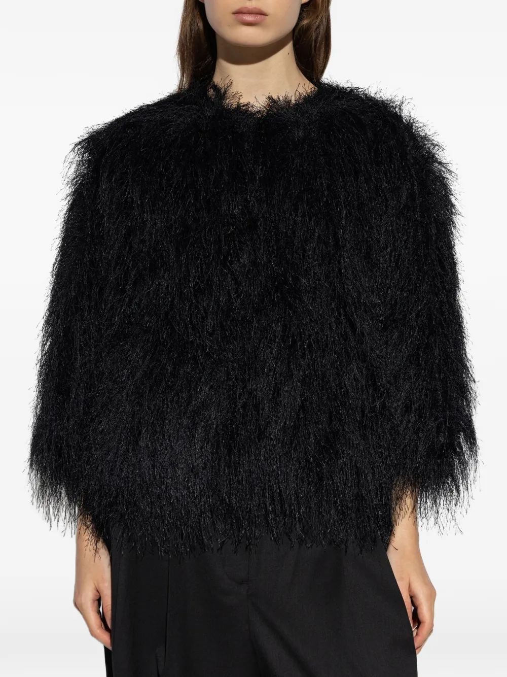 MUNTHE Cyanna faux-fur jacket Zwart