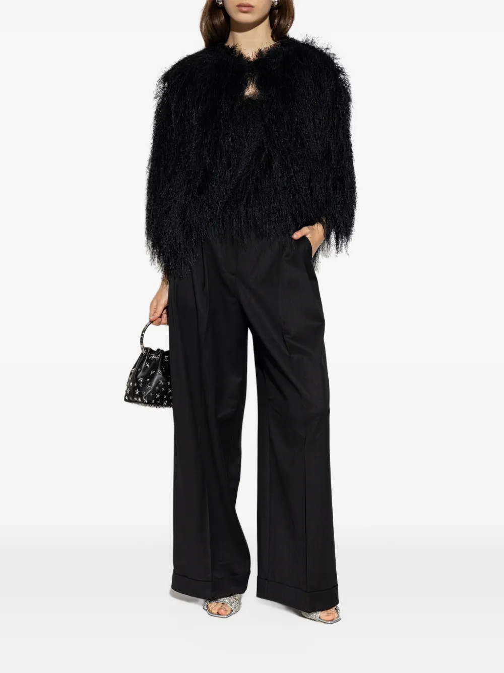 MUNTHE Cyanna faux-fur jacket Zwart
