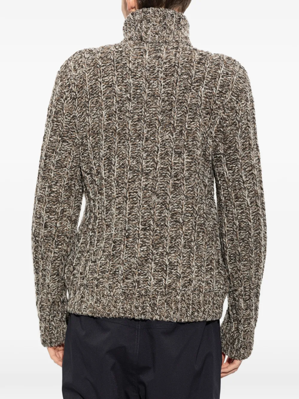 Moncler wool blend bouclé zip-up cardigan Bruin