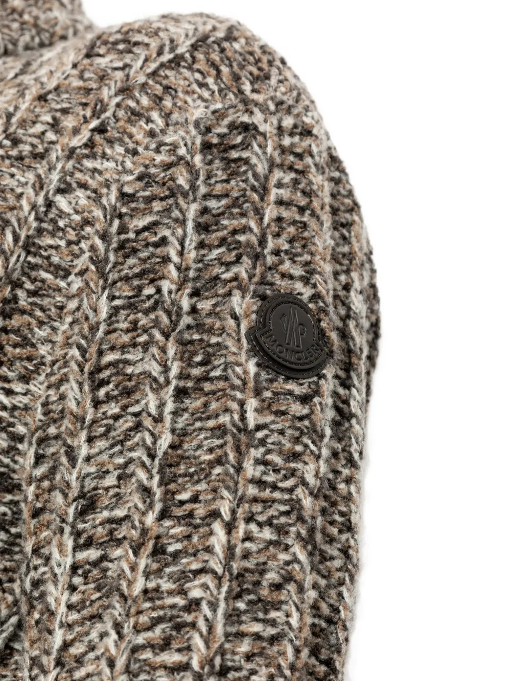 Moncler wool blend bouclé zip-up cardigan Bruin