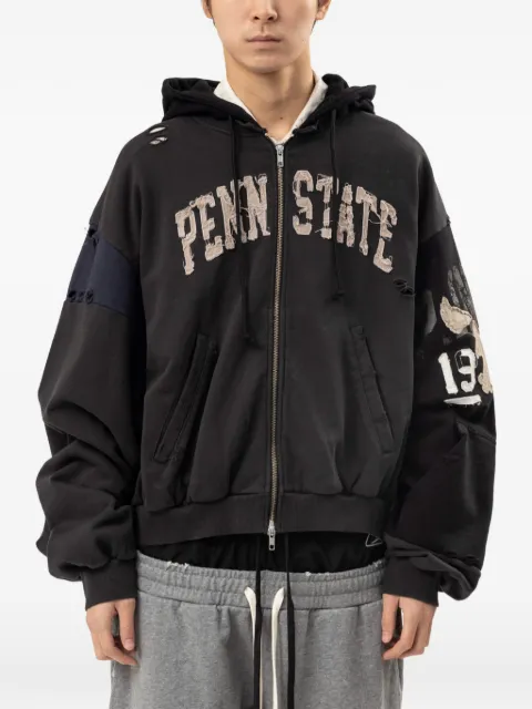 PROTOCOL INDEX reconstructed zip-up hoodie