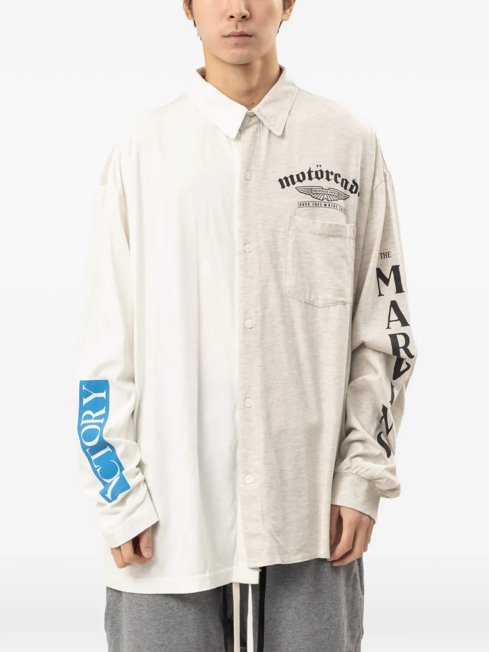 PROTOCOL INDEX paneled jersey shirt - Bianco