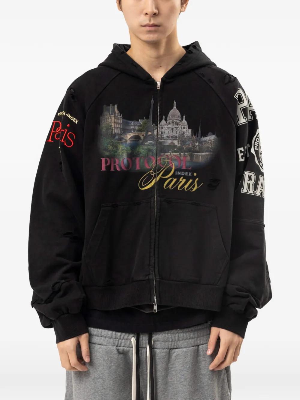 PROTOCOL INDEX Paris Reconstructed zip-up hoodie | Hoodies | Image 2