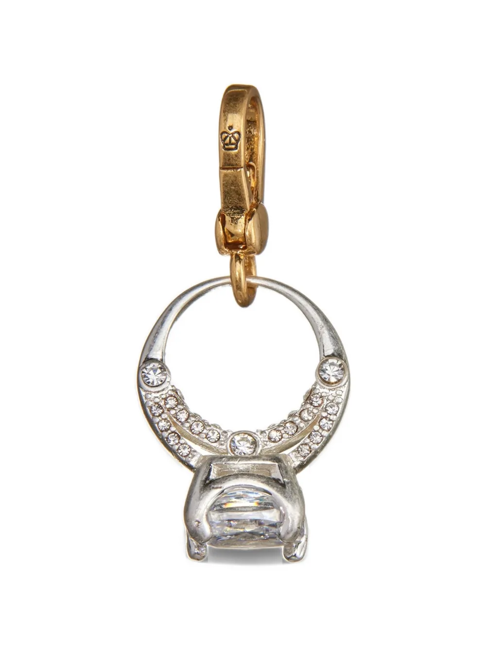 Juicy Couture crystal-embellished wedding ring charm - Argento