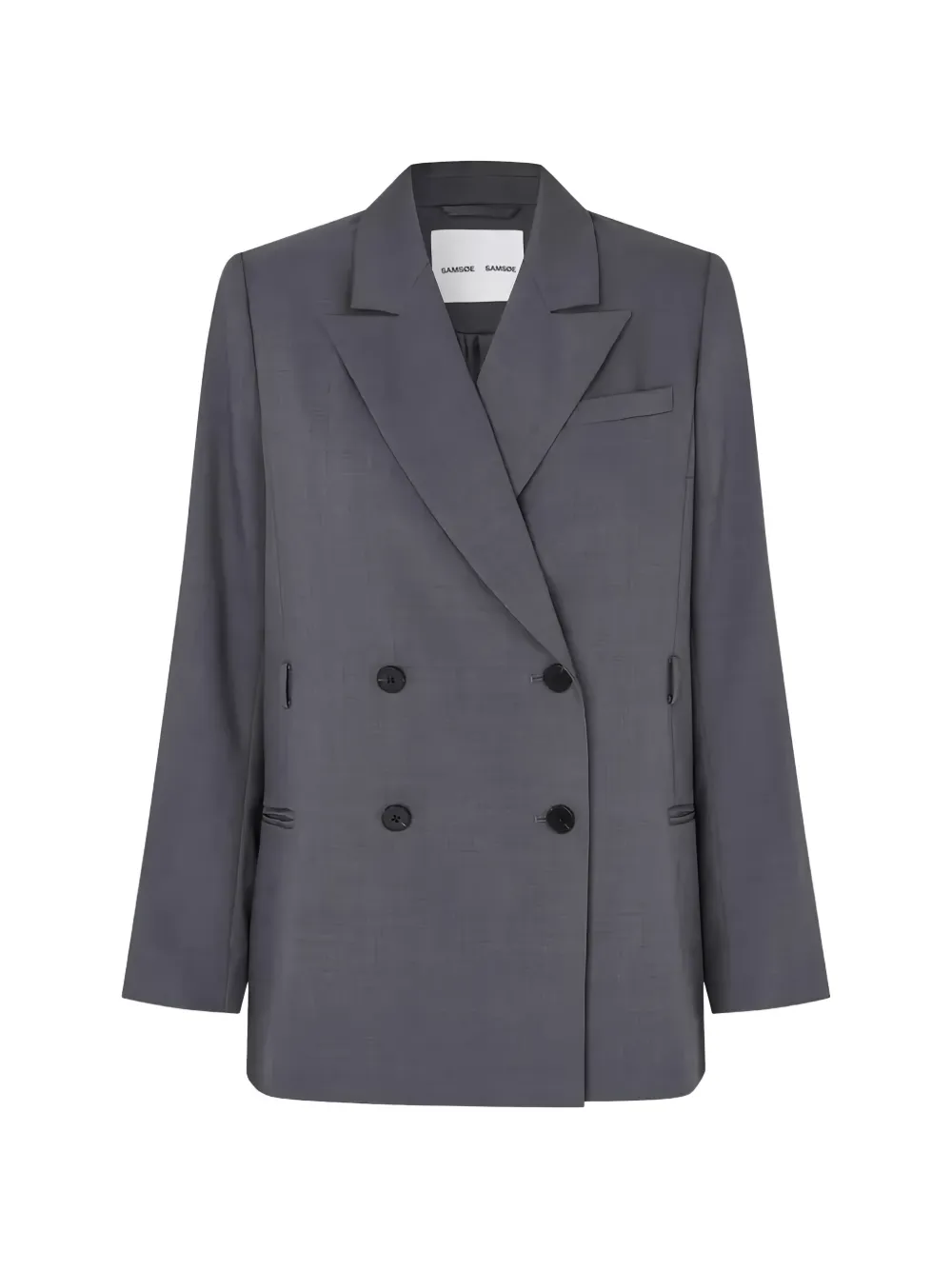 SAMSOE Sahelly double-breasted peak-lapel blazer Grijs