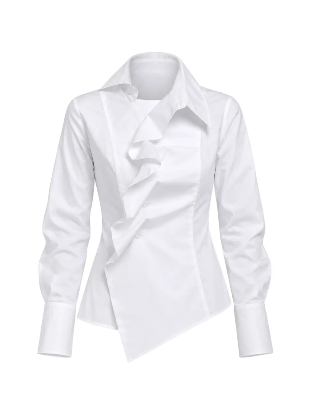 BALOSSA Brilla ruffled asymmetric shirt - Blanc BALOSSA Brilla ruffled asymmetric shirt - Blanc