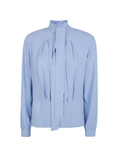 Nº21 pleated pussy-bow blouse