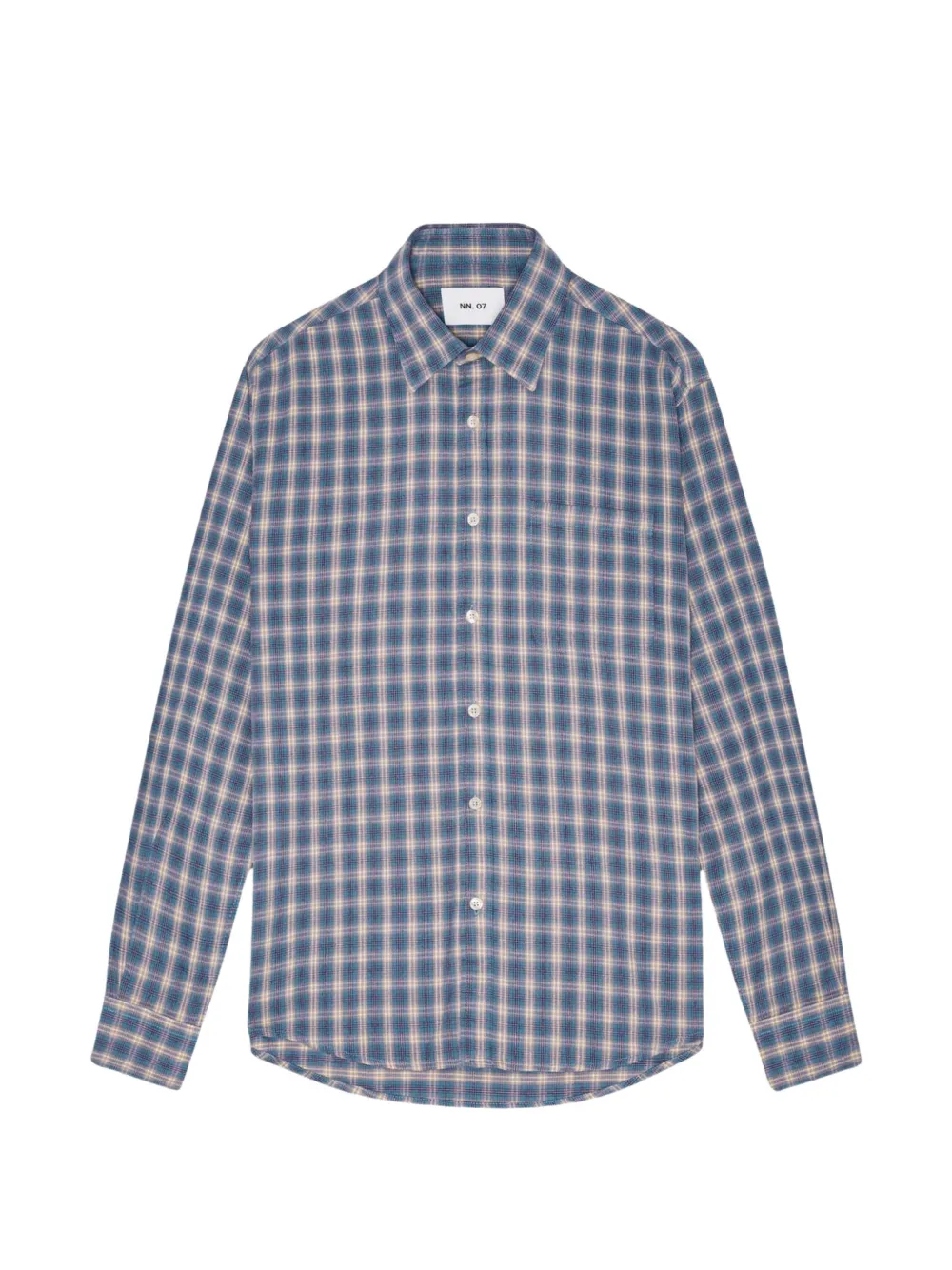 NN07 Deon check-pattern long-sleeve shirt Blauw
