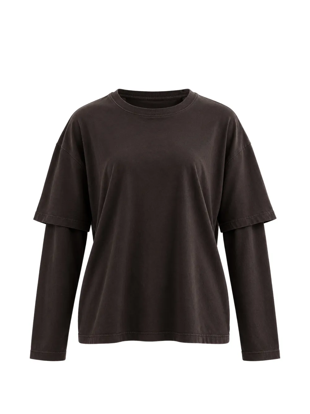 AGOLDE Lois layered-sleeve T-shirt Bruin