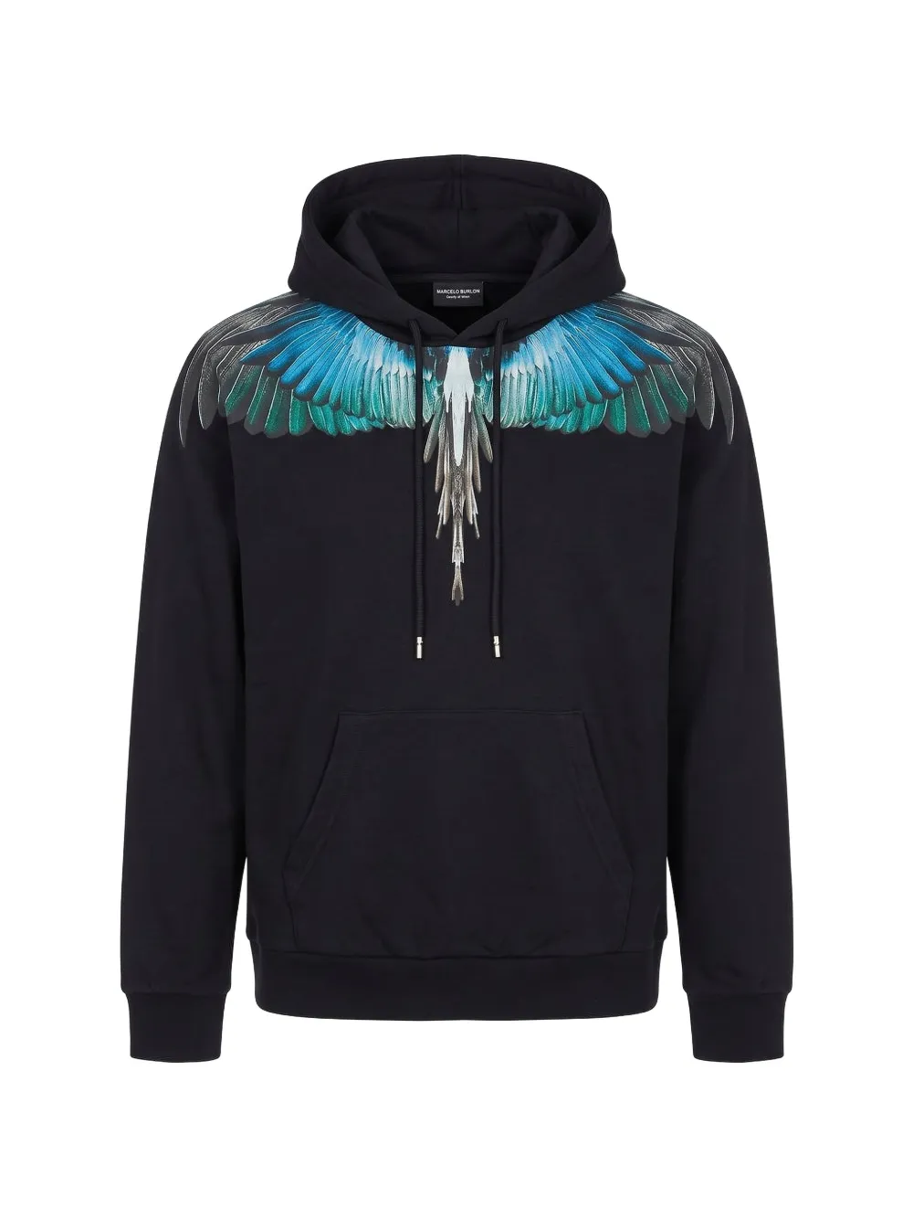 COUNTY OF MILAN wings-print hoodie Zwart