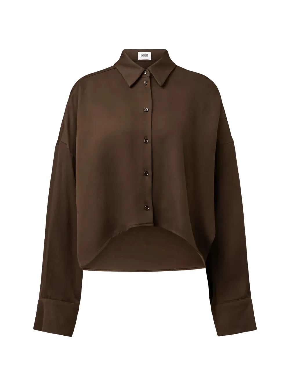 Drykorn Oshia oversized-cropped shirt Bruin