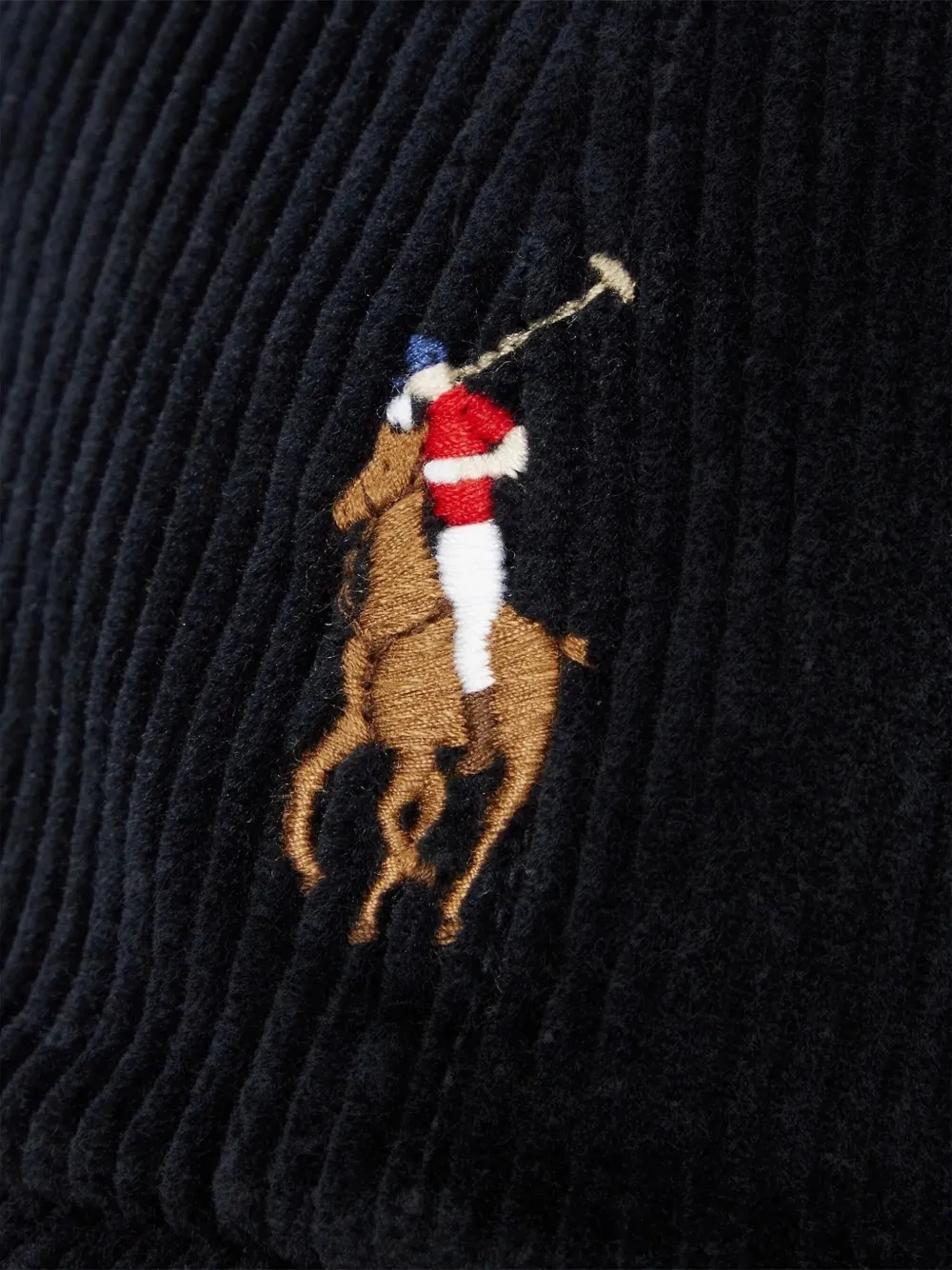 Polo Ralph Lauren corduroy ball cap Zwart