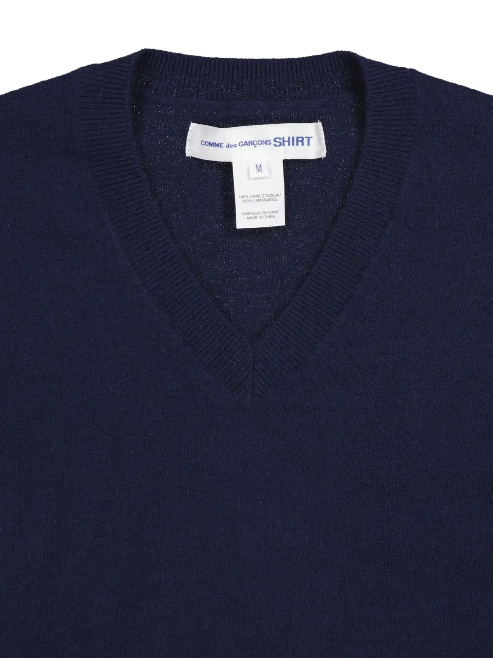 Comme des Garçons Homme V-neck wool sweater Blauw