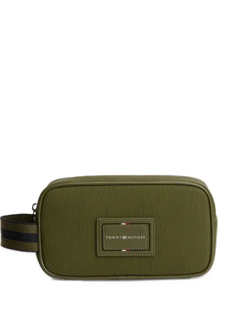 Tommy Hilfiger side-handle logo-patch washbag