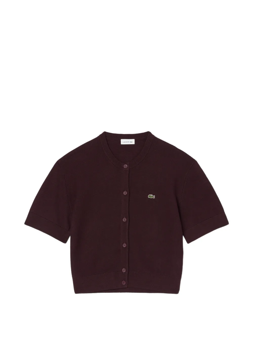 Lacoste cotton and wool blend moss stitch cardigan Rood