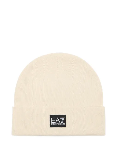 Ea7 Emporio Armani ribbed-knit beanie hat