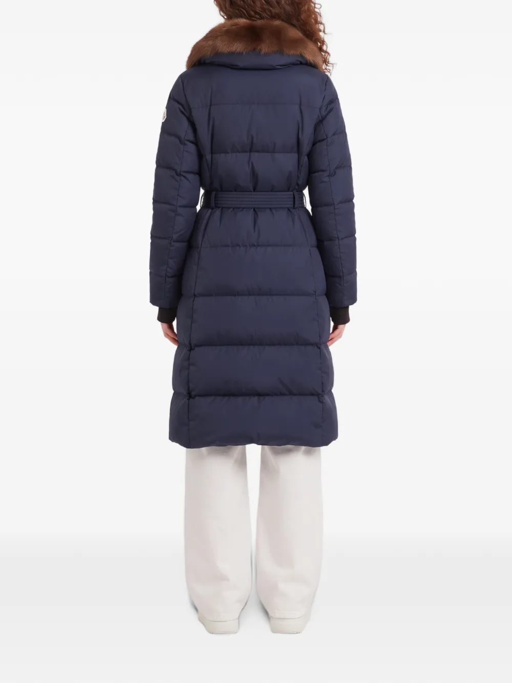 Moncler Grenoble Gelissette shearling-collar down coat Blauw
