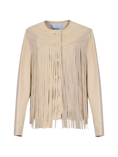 Blugirl fringe-trimmed leather jacket