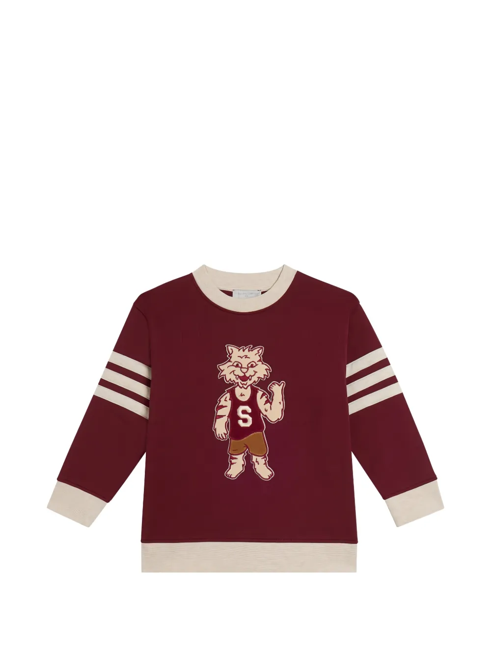 Stella McCartney Kids graphic-print striped-sleeve sweatshirt Rood