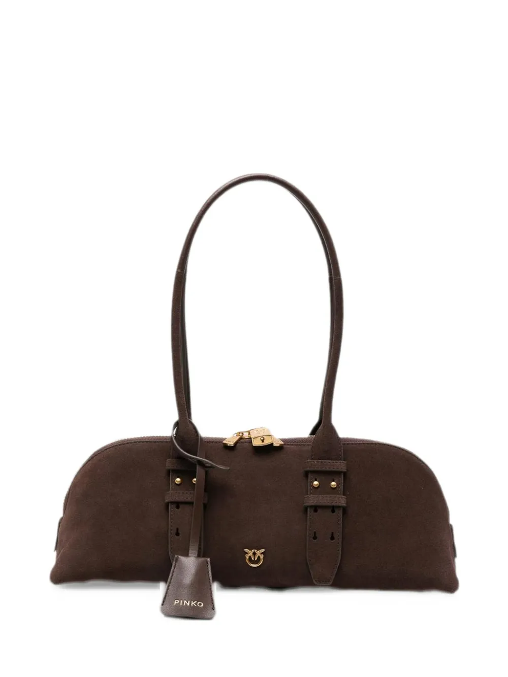 PINKO Escape Bag Horizontal large in suede - Marron PINKO Escape Bag Horizontal large in suede - Marron