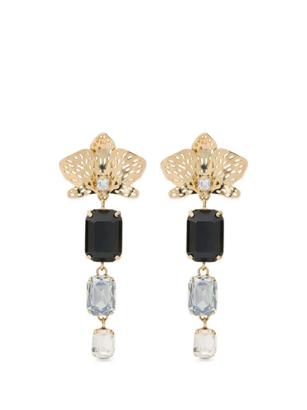 Genny Rhinestone and orchid earrings - Oro