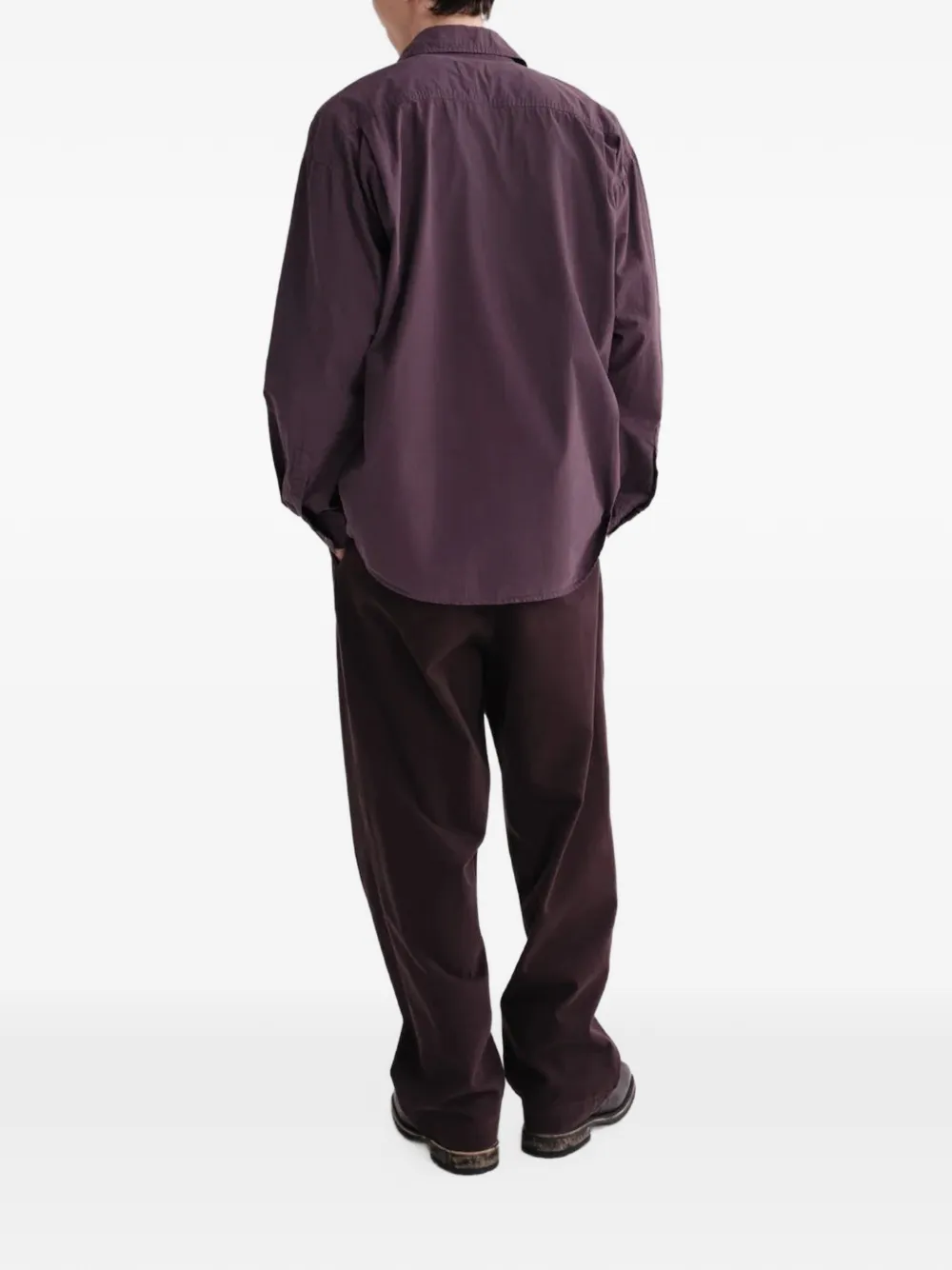 AGOLDE Slater pleated cotton trousers Paars
