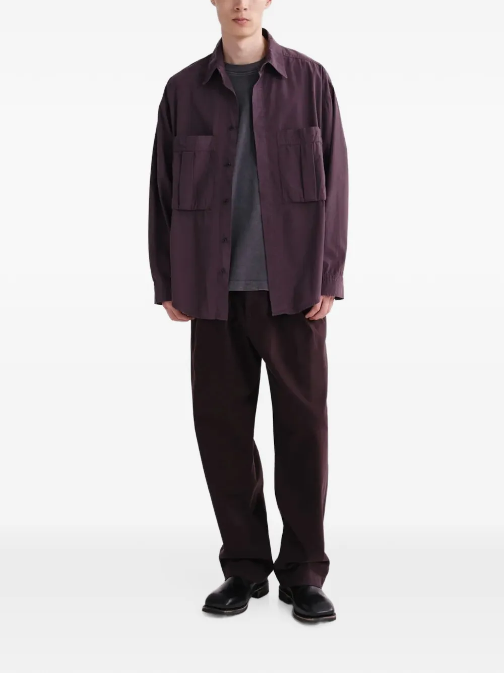 AGOLDE Slater pleated cotton trousers Paars