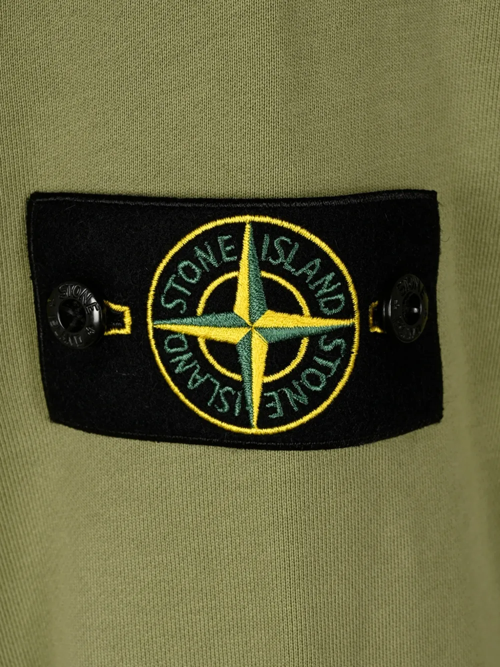 Stone Island logo-patch hoodie Groen