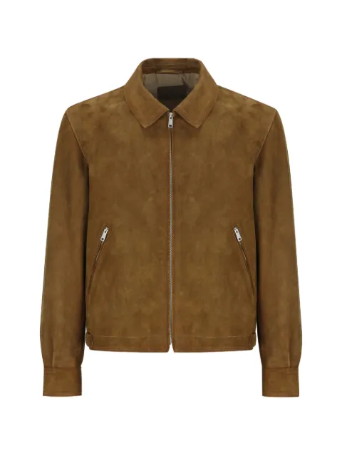 Prada suede triangle-logo jacket