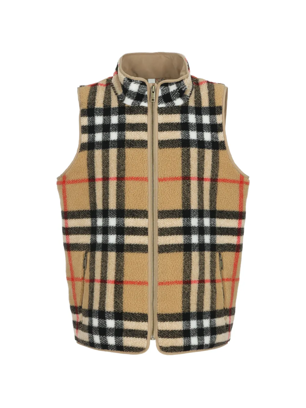 Burberry Kids zip-up fleece gilet Beige