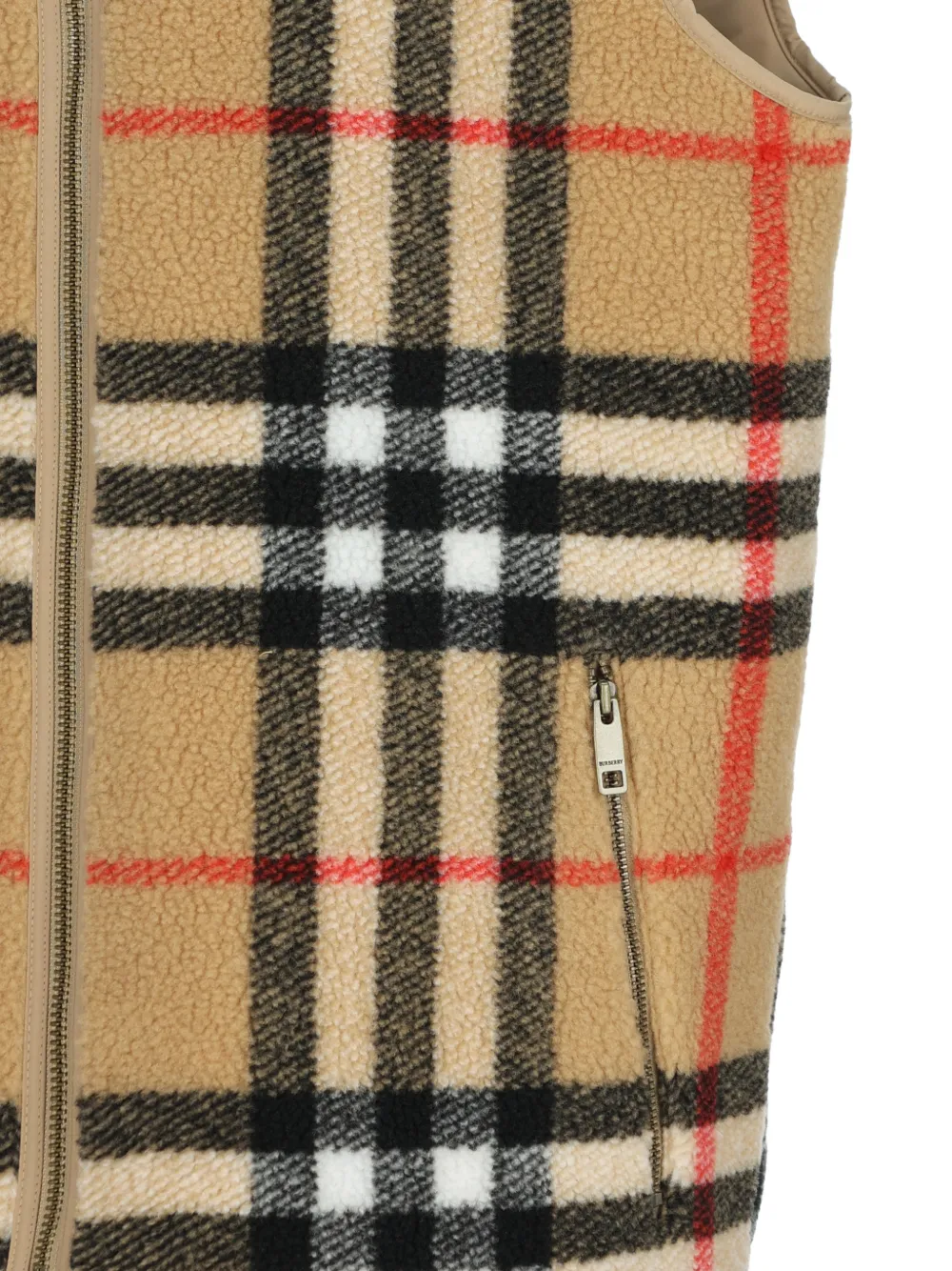 Burberry Kids zip-up fleece gilet Beige