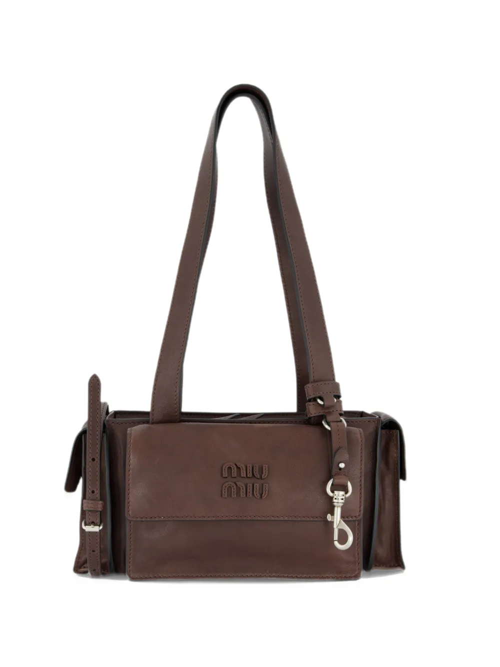 Miu Miu Utilitaire nappa leather shoulder bag - Marrone