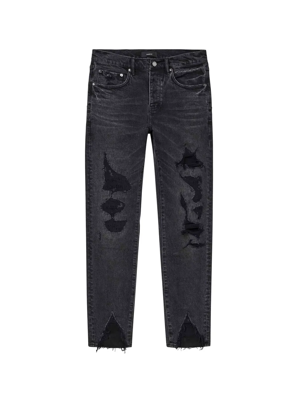 Purple Brand distressed slim-straight jeans - Nero