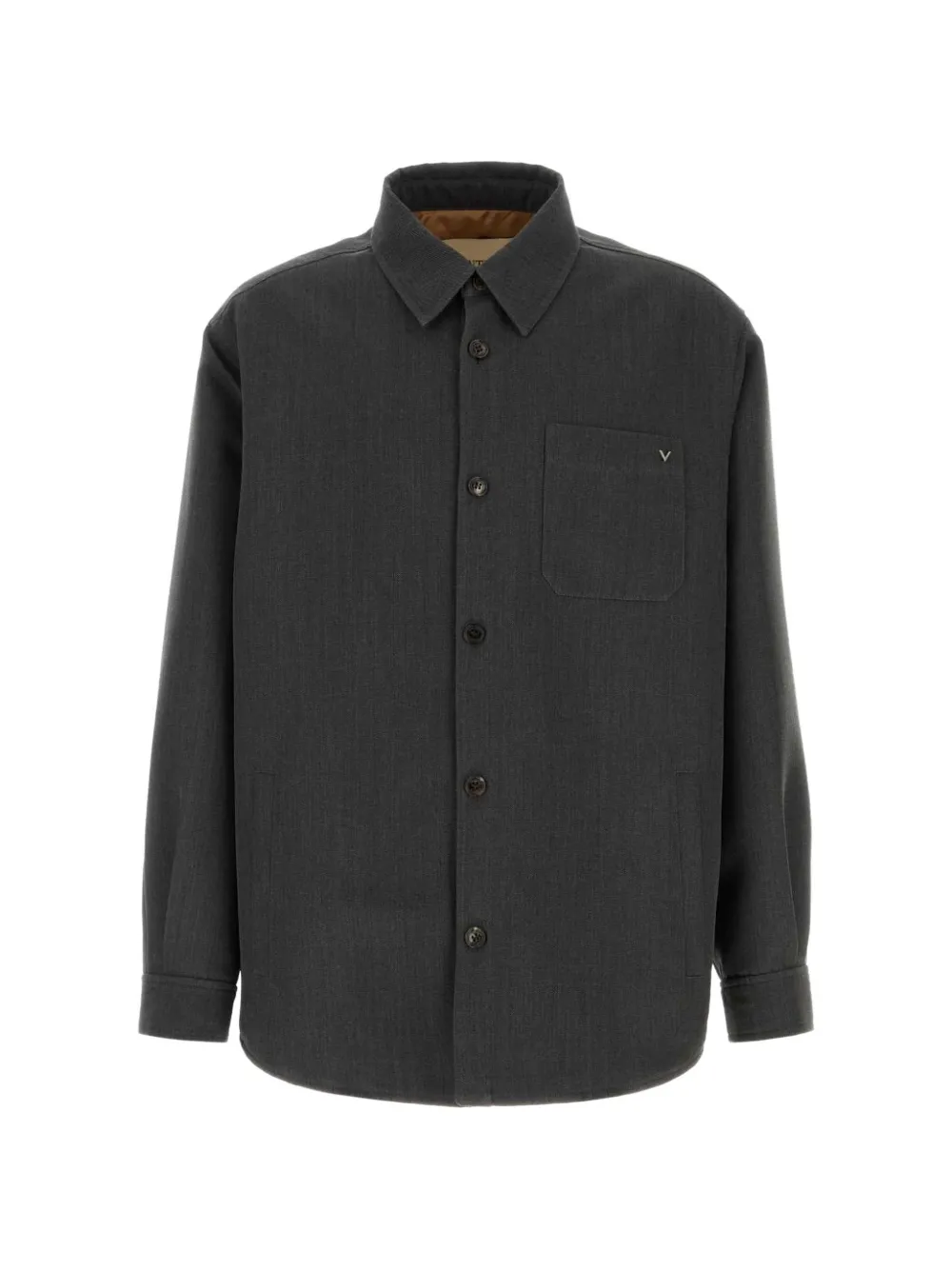Valentino Garavani VLogo wool overshirt Grijs