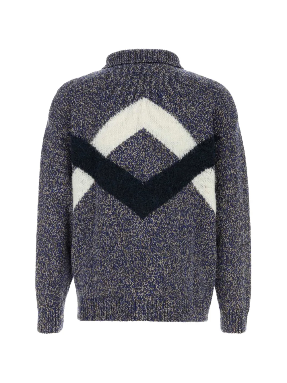 Giorgio Armani geometric-pattern high-neck sweater Blauw