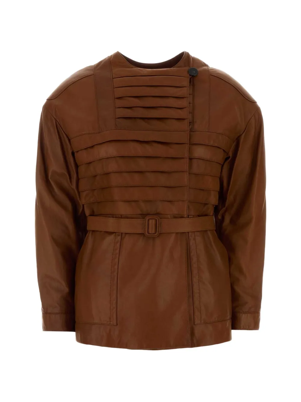Giorgio Armani Jack met geplooid detail en ceintuur Bruin