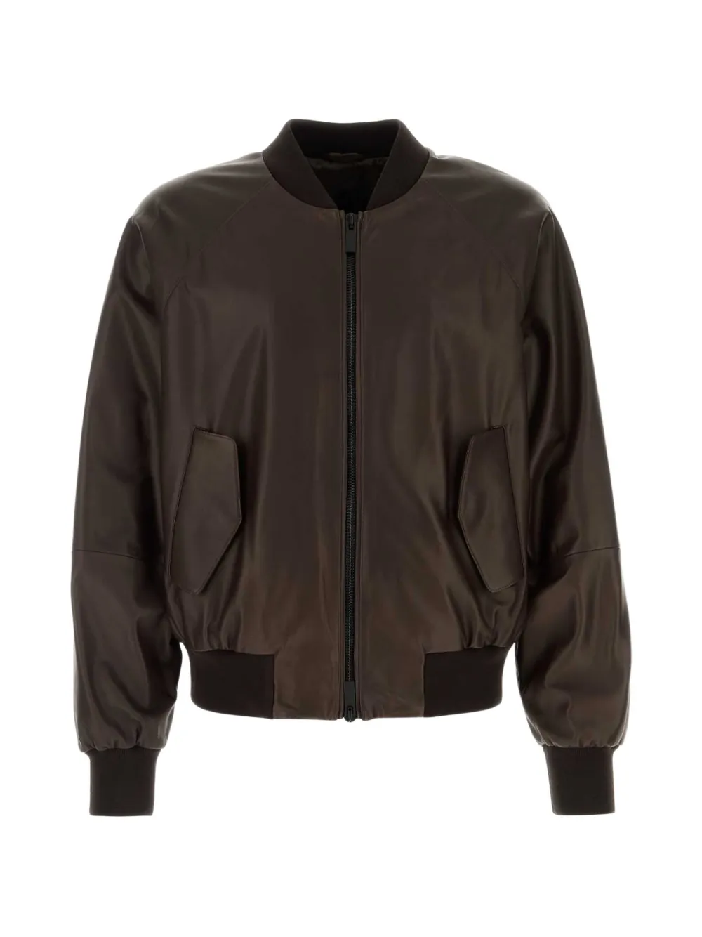 Giorgio Armani leather bomber jacket Bruin