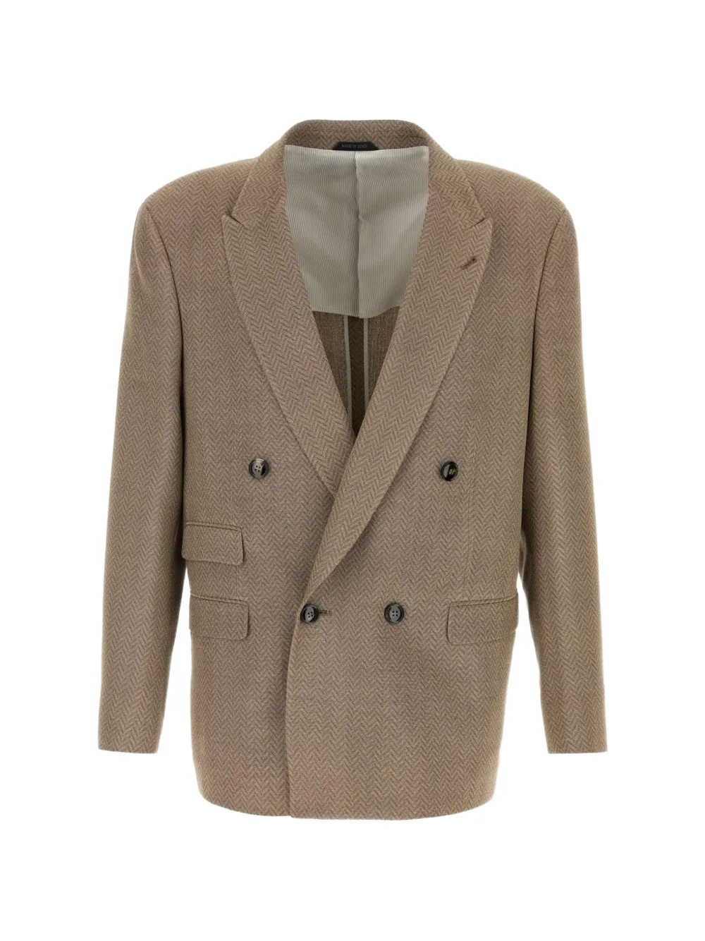 Giorgio Armani herringbone silk blazer Bruin