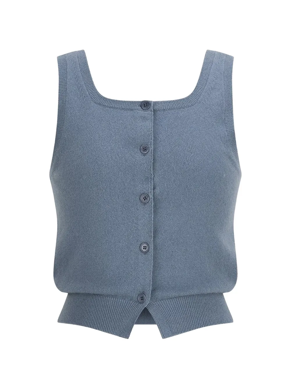 Amomento cashmere U-neck top - Blu
