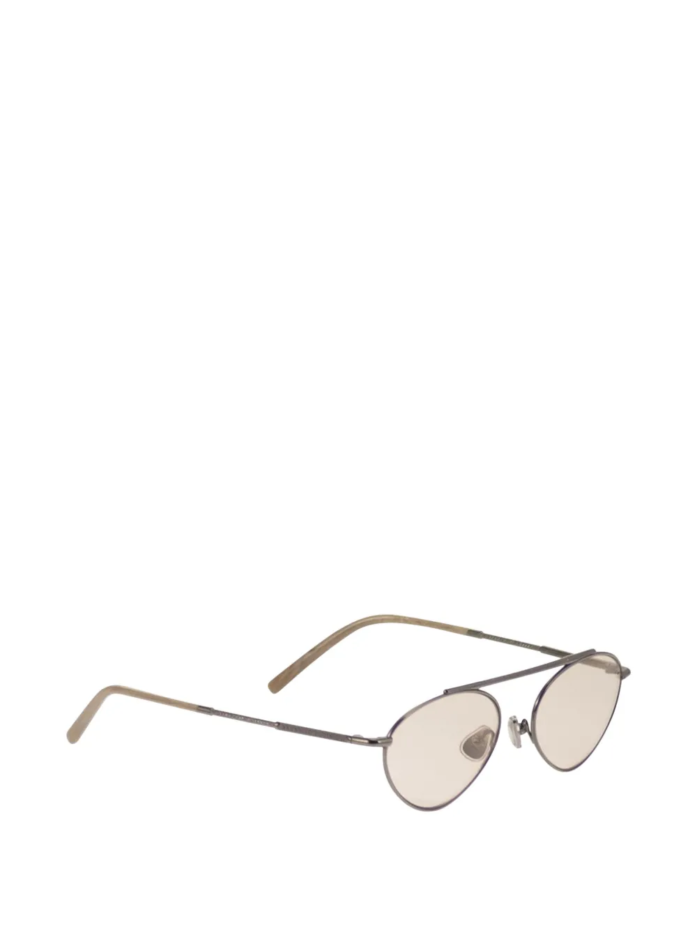 Brunello Cucinelli Titanium zonnebril met piloten montuur Grijs