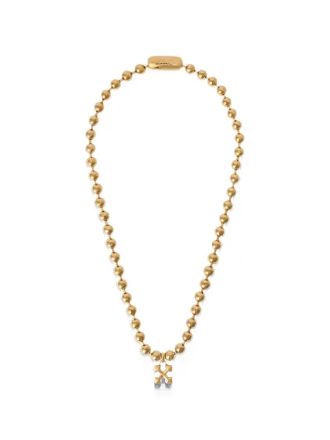 Off-White Arrow ball chain necklace