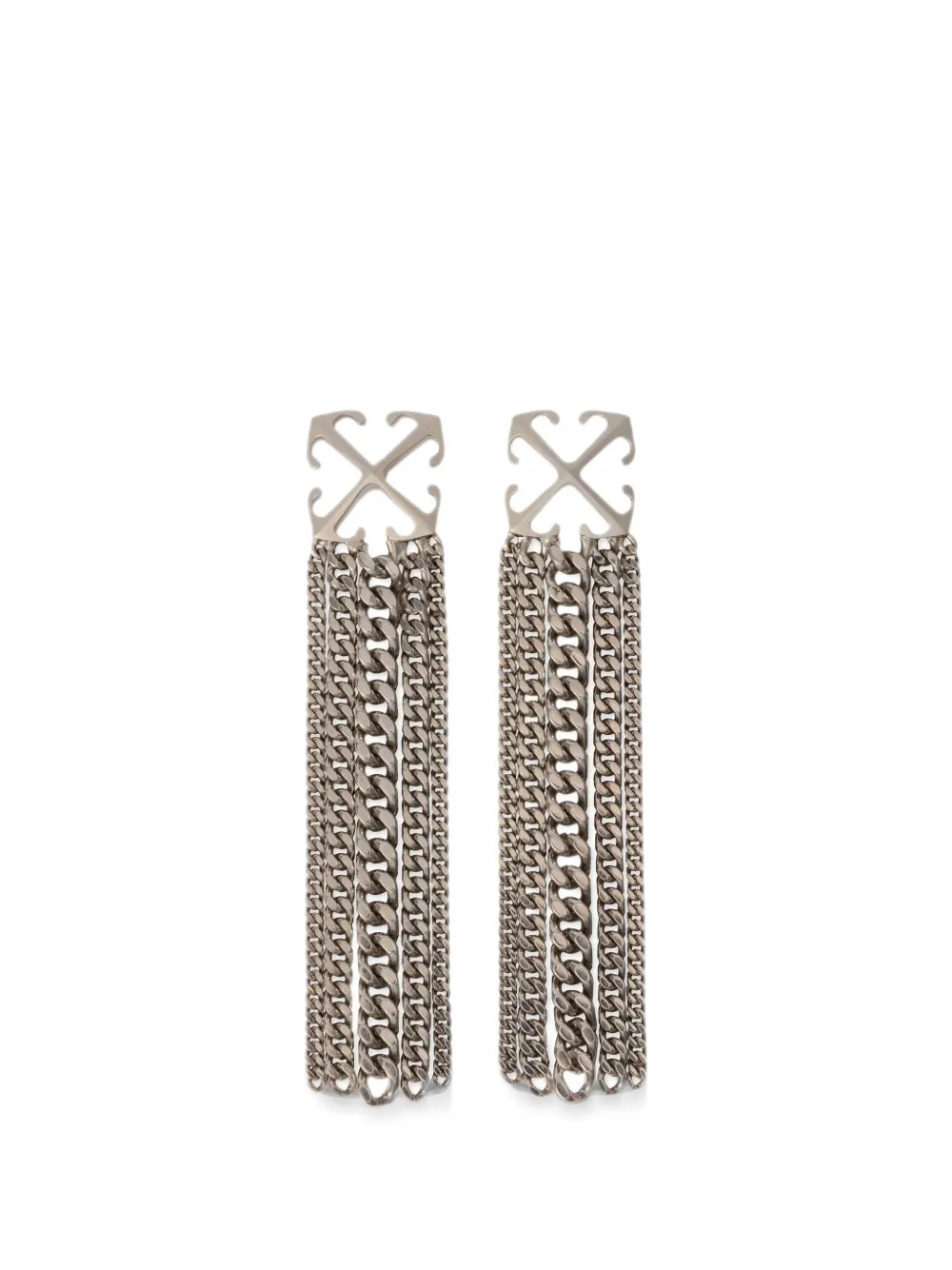 Off-White Arrow chain pendant earrings - Argento