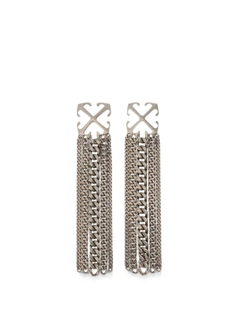 Off-White Arrow chain pendant earrings